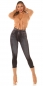 Preview: High Waist Leggings im Jeans-Look - schwarz