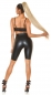 Preview: Sexy High Waist Biker-Shorts im Kunstleder-Look - schwarz
