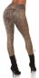 Preview: Sexy Wetlook Leggings im Snake-Look - cappuccino