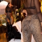 Preview: Sexy Wetlook Leggings im Snake-Look - cappuccino