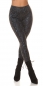 Preview: Sexy Wetlook Leggings im Snake-Look - schwarz