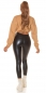 Preview: Modische Thermo-Leggings im sexy Kunstlder Look - schwarz