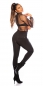 Preview: Warme Thermo-Treggings mit Kunstleder-Einsätzen in schwarz