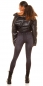 Preview: High Waist Glamour Leggings im Jeans-Look - schwarz