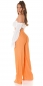 Preview: Sommer Plissee Schlag Damen Hose - orange