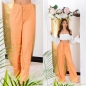 Preview: Sommer Plissee Schlag Damen Hose - orange