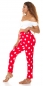 Preview: Legere Sommer Stoffhose im Punkten - rot
