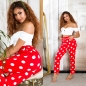 Preview: Legere Sommer Stoffhose im Punkten - rot