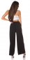 Preview: Leichte Sommer Damen Hose mit Bindebändchen in schwarz