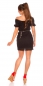 Preview: Elegantes Spitzen-Minikleid mit Ausschnitt-Schnürung - schwarz