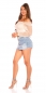 Preview: Transparentes Carmen-Shirt mit Rüschen-Abschlüssen in beige