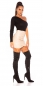Preview: Sexy One Shoulder Rippstrick-Pulli in schwarz