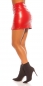 Preview: Sexy Minirock im Leder-Look mit Zipper - rot