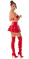 Preview: Sexy ultra kurzer Latex Minirock mit Stufenvolant in rot