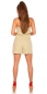 Preview: Luftig leichter Jumpsuit-Overall in Leinen-Optik - khaki