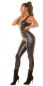 Preview: Sexy Lederlook Overall Einteiler in schwarz