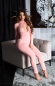 Preview: Figurbetonter Jumpsuit Overall mit modischen Cutouts - altrosa