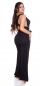 Preview: Rückenfreier Jumpsuit-Overall mit Bindebändchen - schwarz