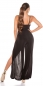 Preview: Sexy Open-Leg Overall mit langen Rock - schwarz