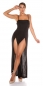 Preview: Sexy Open-Leg Overall mit langen Rock - schwarz