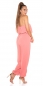 Preview: Leichter Jumpsuit-Overall mit Bandeau-Ausschnitt - apricot