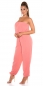 Preview: Leichter Jumpsuit-Overall mit Bandeau-Ausschnitt - apricot