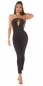 Preview: Edler Neckholder Overall mit Cutout - schwarz