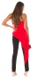 Preview: Auffallender Bandeau-Overall mit Schleppe - rot