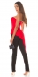 Preview: Auffallender Bandeau-Overall mit Schleppe - rot