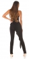 Preview: Auffallender Bandeau-Overall mit Schleppe - schwarz