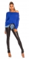 Preview: Kuschelweicher Oversize-Pullover mit tiefen Rückenausschnitt - royalblau
