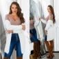 Preview: Flauschiger Cardigan in Longversion - cremé