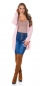 Preview: Flauschiger Cardigan in Longversion - rosé