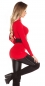 Preview: Figurbetonter Longpullover aus weichen Feinstrick - rot