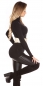 Preview: Figurbetonter Longpullover aus weichen Feinstrick - schwarz