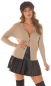 Preview: Süße Strickjacke mit Hoodie und 2Way-Zipper - beige