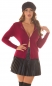 Preview: Süße Strickjacke mit Hoodie und 2Way-Zipper - bordeaux