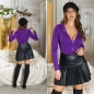 Preview: Süße Strickjacke mit Hoodie und 2Way-Zipper - violett