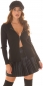 Preview: Süße Strickjacke mit Hoodie und 2Way-Zipper - schwarz