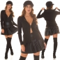 Preview: Süße Strickjacke mit Hoodie und 2Way-Zipper - schwarz