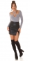 Preview: Figurbetonter Pullover mit Glamour-Ausschnitt - stone