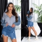 Preview: Modische Kapuzen-Jacke im 2in1 Look - grau