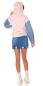 Preview: Modische Kapuzen-Jacke im 2in1 Look - rosa
