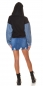 Preview: Modische Kapuzen-Jacke im 2in1 Look - schwarz