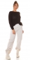 Preview: Weicher Grobstrick-Pullover mit Rundhals-Ausschnitt - coffee