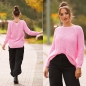 Preview: Weicher Grobstrick-Pullover mit Rundhals-Ausschnitt - rosa