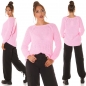 Preview: Weicher Grobstrick-Pullover mit Rundhals-Ausschnitt - rosa