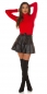 Preview: Figurbetonter Basic Rollkragen-Pullover in Ripp-Optik - rot