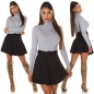 Preview: Figurbetonter Basic Rollkragen-Pullover in stone