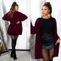 Preview: Weicher Grobstrick-Cardigan mit Taschen - bordeaux
